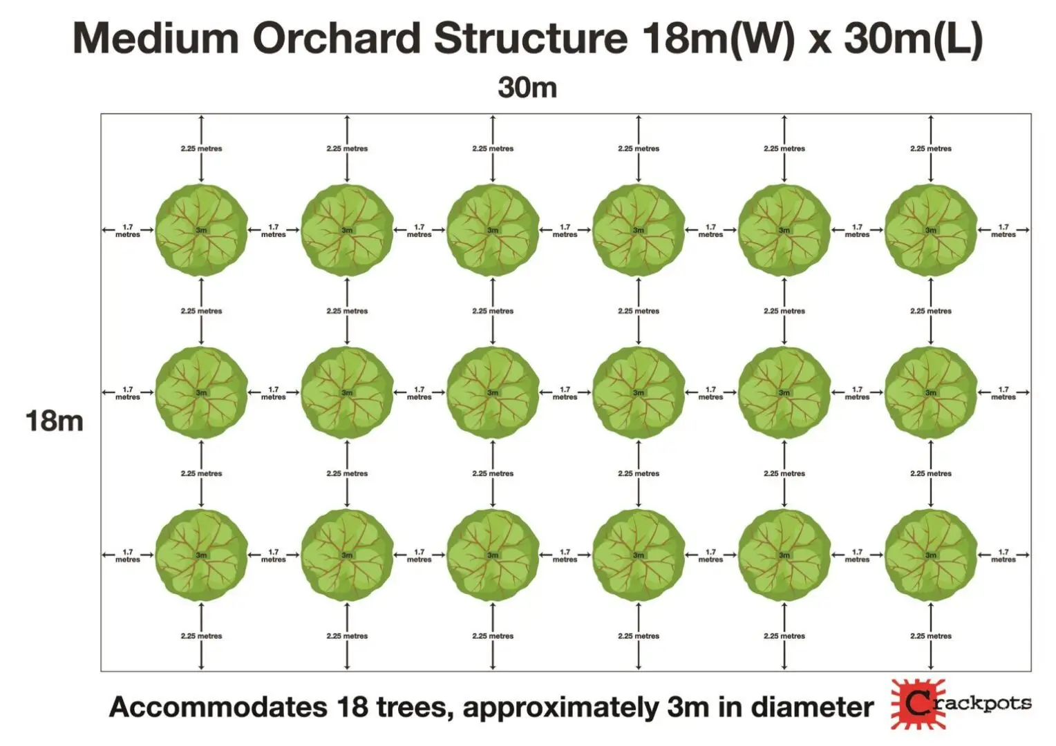 Three Layout for Medium Netted Orchard Structure