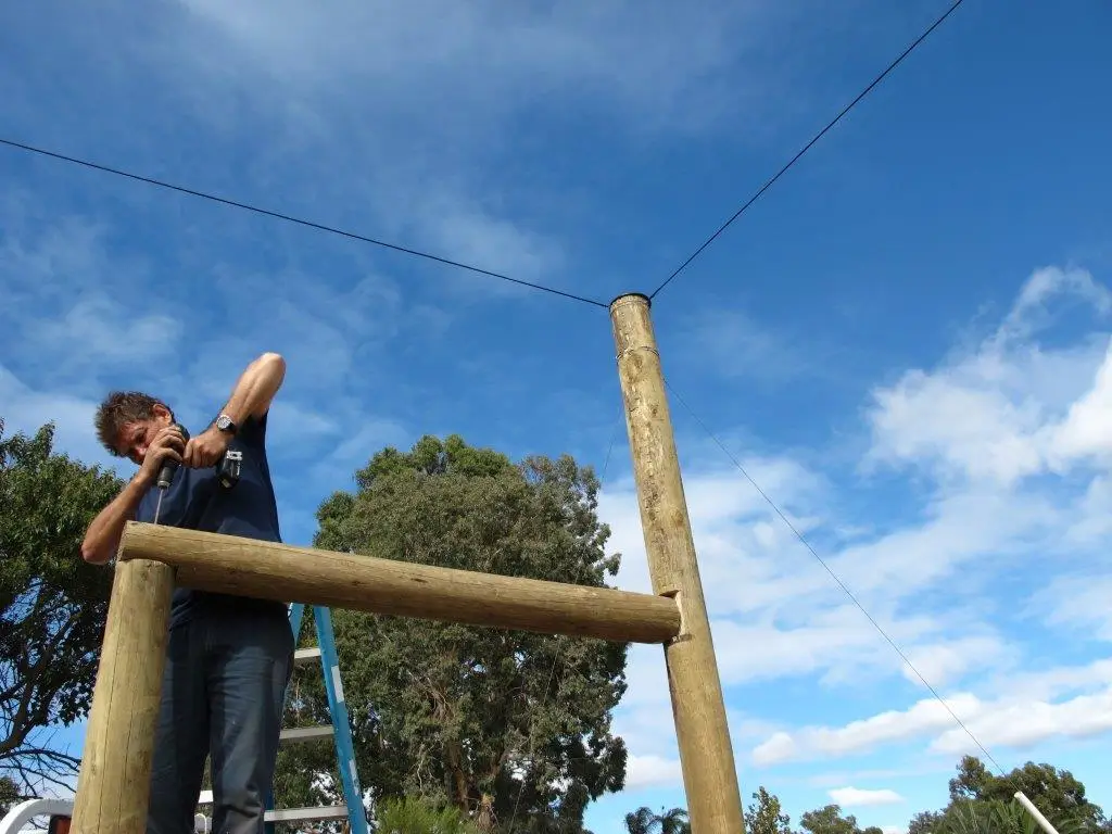 Building timber gate frame for orchard structure